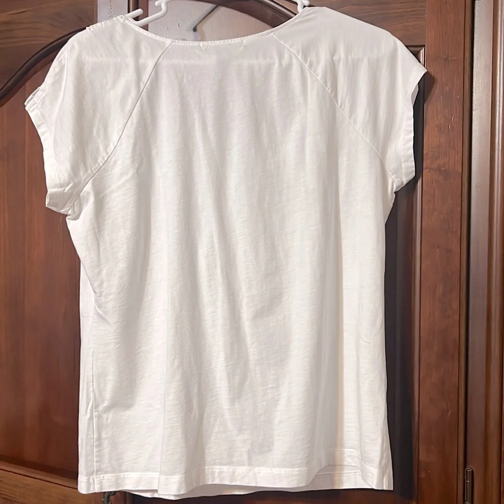 🌺 LAUREN RALPH LAUREN white short sleeves top Size L - Picture 3 of 5